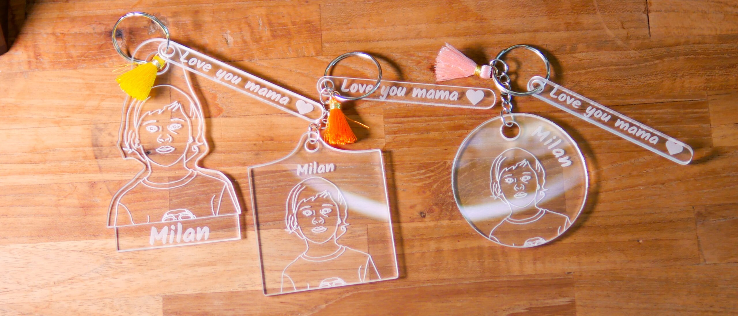 Sleutelhanger, Lijntekening met Tekst - Afbeelding 5