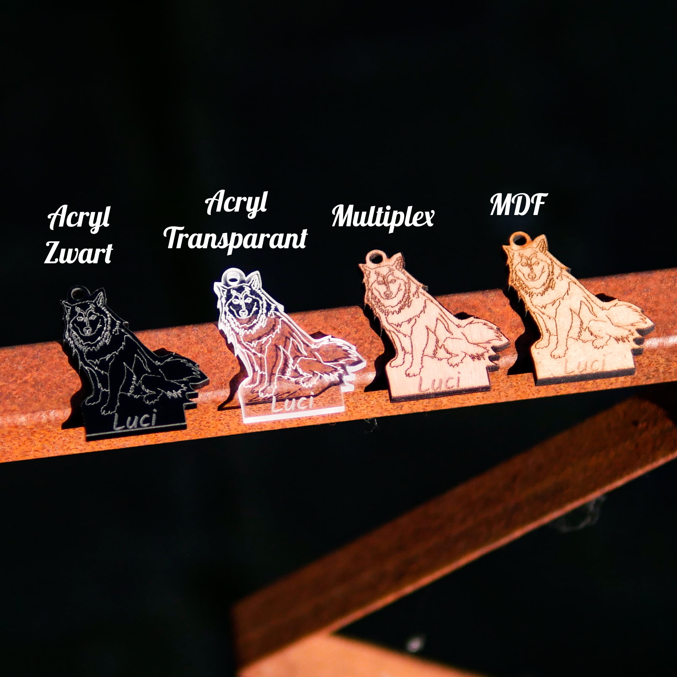 Sleutelhanger, Lijntekening met Tekst - Afbeelding 6